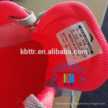 Schuhe Zungenmarke Kleidungsstück Kleidung verwenden Namen Eisen auf Etikett
